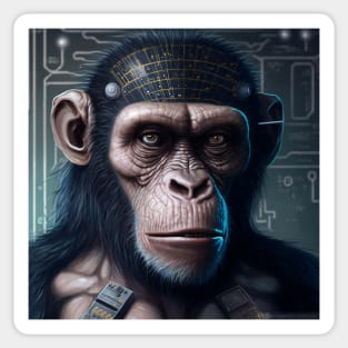 Cyber chimpanzee Sticker